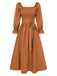 1940s Ruffle Wrap Reversible Puff Sleeve Dress