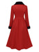 1950s Red And Black Fur Collar Coat