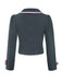 Dark Grey 1950s Lapel Bow Short Coat
