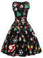 Black 1950s Christmas Santa Claus Candy Dress