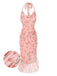 Pink 1930s Rose Silk Mesh Mermaid Dress
