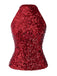 Red 1960s Sequins Sleeveless Top