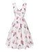 Pink 1940s Deep V-Neck Chiffon Rose Dress