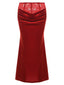 Red 1930s Velvet Lace Mermaid Skirt