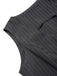 2PCS Dark Gray 1960s Pinstripes Top & Pleated Skirt
