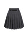 2PCS Dark Gray 1960s Pinstripes Top & Pleated Skirt