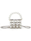 Silver Beaded Crossbody Mini Square Bag