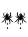 Halloween Black Spider Dangle Earrings