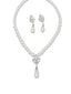 Rhinestoned Imitation Pearl Necklace & Earrings Set