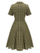 Plaids 1950s Buttoned Belted Swing Dress