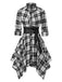 1950s 3/4 Sleeve Plaid Belt Dress