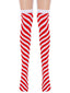 Red & White Striped Christmas Knee Socks