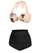 Black 1950s Halter Butterfly Swimsuit