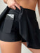Black 1950s Solid Pocket Shorts Swim Skirt