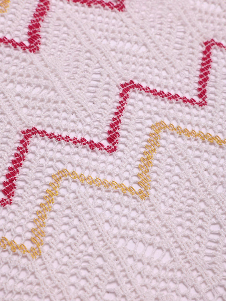 2PCS Red 1970s Princess Style Bikini Set & Fringe Cover-Up