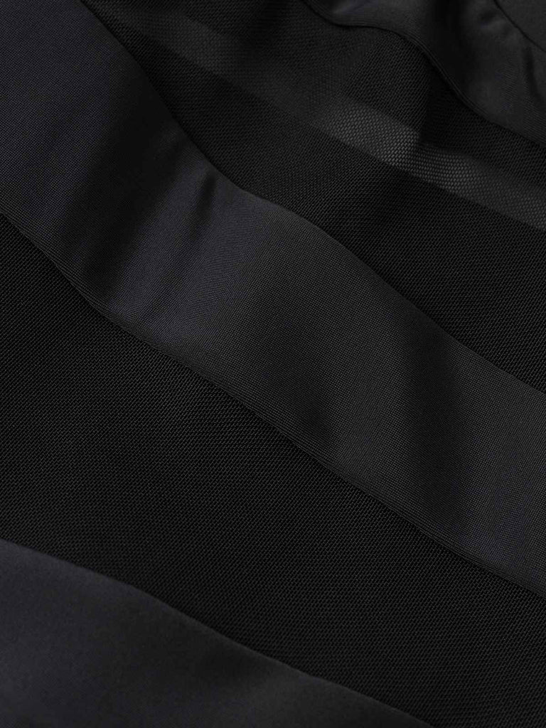 Black 1940s Layered Hem Halter Swimdress