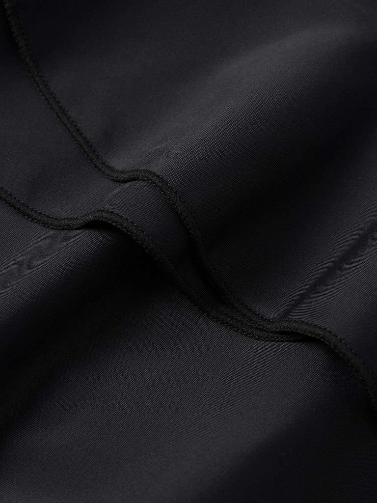 Black 1940s Layered Hem Halter Swimdress