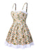 1950s Spaghetti Strap Daisy Binding Swimdress