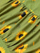 Green 1930s Sunflowers Halter Swimsuit
