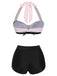 1950s Striped Patchwork Halter Swimsuit