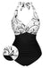 1950s Halter Stripes One-Piece Swimsuit