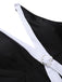 Black 1960s V-Neck Patchwork One-Piece Swimsuit