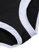 Black 1960s V-Neck Patchwork One-Piece Swimsuit