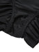 Black 1960s Tuxedo Ruffle Strap Swimsuit