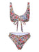 1970s Hippie Floral Wide Strap Swimsuit