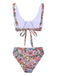 1970s Hippie Floral Wide Strap Swimsuit