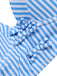 Blue 1950s Halter Bow Stripes Swimsuit
