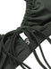 Army Green 1950s Solid Drawstring Halter Bikini