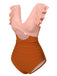 Skin & Orange 1940s Ruffle Cutout Swimsuit
