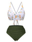 1950s Spaghetti Strap Floral Swimsuit