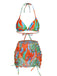 1970s Colorful Swimsuit & Drawstring Skirt Cover Up