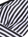 Black 1950s Stripe Binding V-Neck Swimsuit