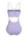Purple 1950s Spaghetti Strap Bandeau Swimsuit