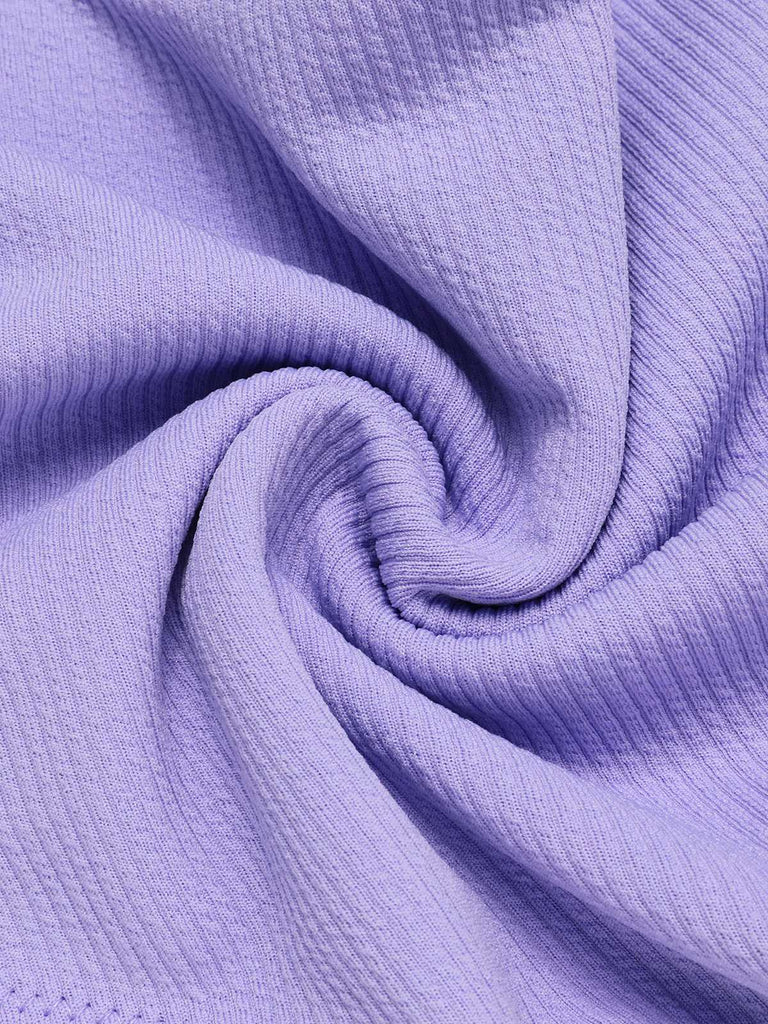 Purple 1950s Spaghetti Strap Bandeau Swimsuit