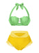 Lavender 1970s Mermaid Shell Halter Bikini Set