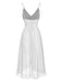 1930s Solid V-Neck Ruffle Sheer Nightgown