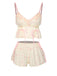 Cream Color 1950s Floral Lace Straps Pajama