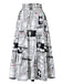 Multicolor 1970s Newspaper Print Tiered Midi Skirt