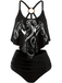 1980s Gothic Dragon Back-Cross Ruffle Swimsuit