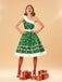 Green 1950s Candy Cane One-Shoulder Dress