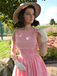 Pink 1950s Gingham Plaid Patchwork Cotton Dress