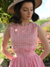 Pink 1950s Gingham Plaid Patchwork Cotton Dress