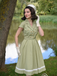 Green 1940s Lace Plaid Cotton Patchwork Dress