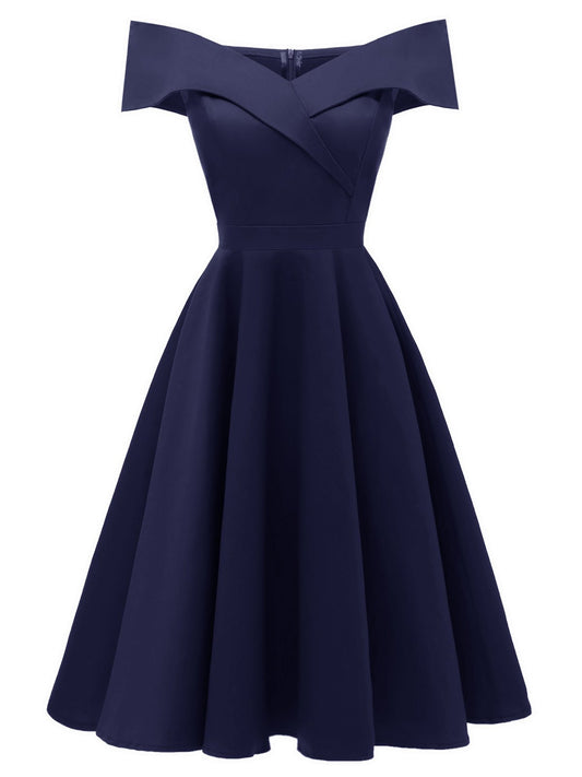 1950s Off Shoulder Swing Dress — vintage elegance for the modern woman