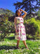 Pink 1950s Rose Floral Swing Dress