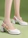 Retro Pearl Décor Sling Back Shoes